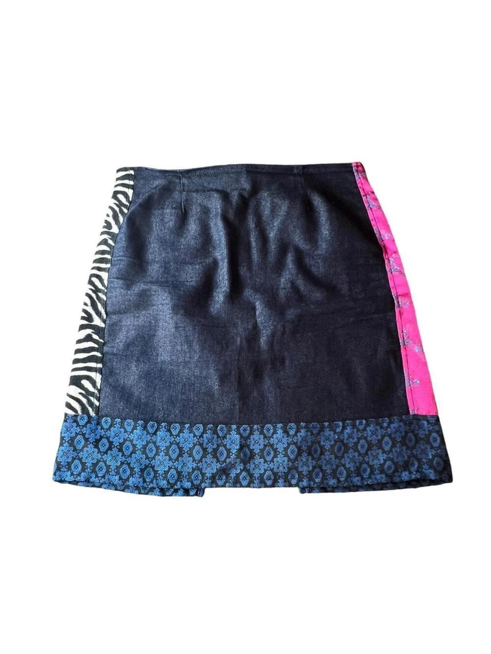 Vintage XOXO Patchwork Denim Mini Skirt